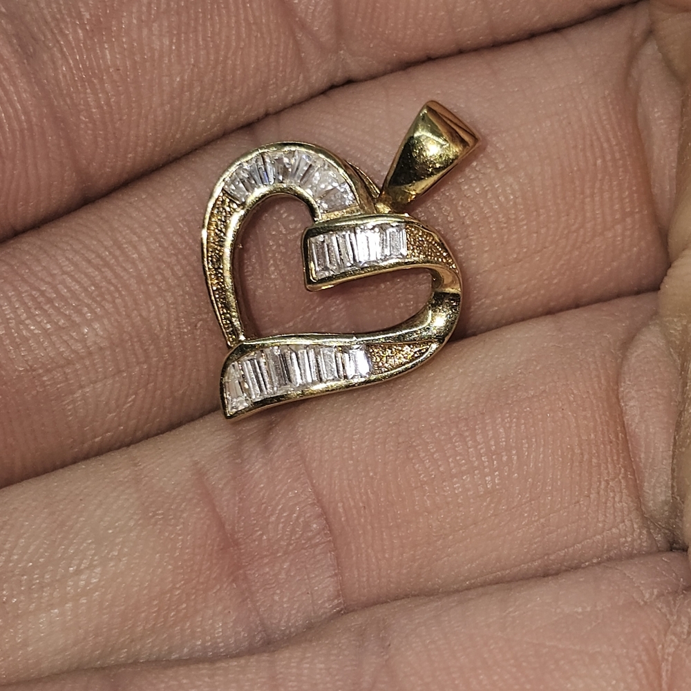 Sterling silver gold wash heart pendant